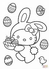 Coloring Easter Kitty Bunny Hello Pages Supercoloring Printable Drawing Holidays sketch template