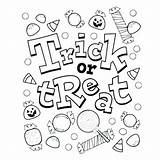Halloween Coloring Pages Treat Trick Candy Printable Colouring Sheets Pdf Kids Printables Print Children Activities Fall Adult Dementia Happy Drawings sketch template
