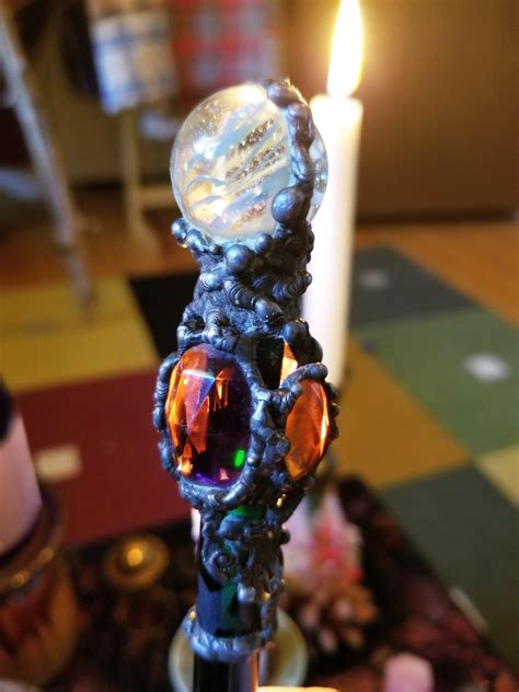 antique magic glass wand amethyst amber gemstone wand quartz etsy