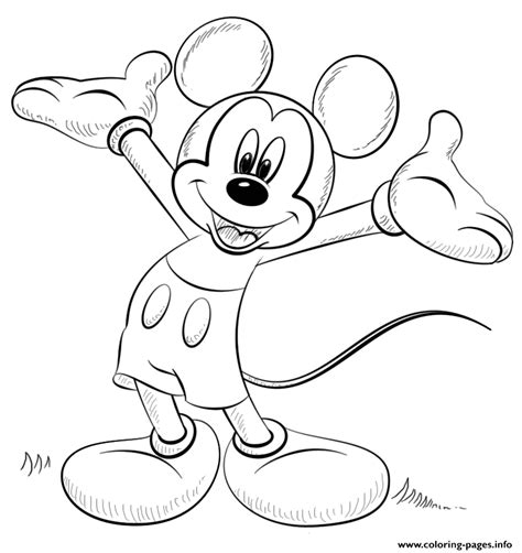 mickey mouse disney coloring page printable