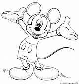 Disney Coloring Mouse Mickey Pages Printable Color sketch template