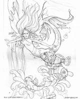 Coloring Mermaid Pages Fairy Jody Bergsma Enchanted Adults Colouring Adult Designs Realistic Detailed Fantasy Drawings Fairies Save Choose Board Gif sketch template