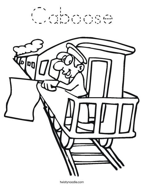 caboose coloring page tracing twisty noodle