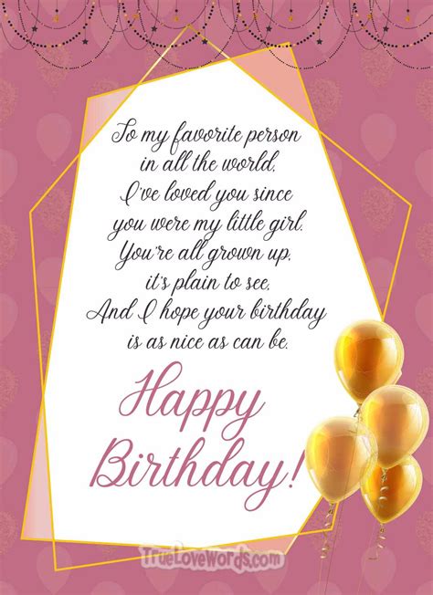 sweet happy birthday wishes  daughter true love words