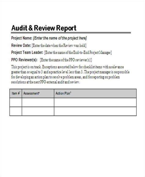 report review template  professional templates   report