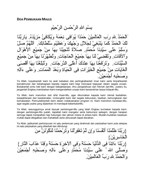 majlis rasmi doa pembuka majlis pdf