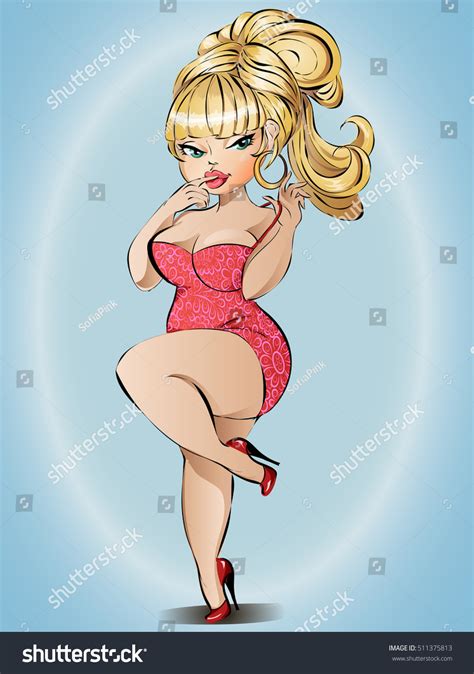 fatty sexy pinup girl lingerie vector stock vector 511375813 shutterstock