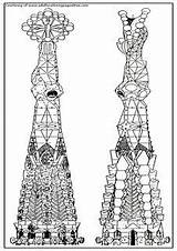 Sagrada Gaudi Architectures Towers sketch template