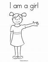 Girl Coloring Am Pages Noodle sketch template