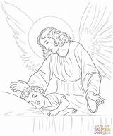 Angel Guardian Coloring Sleeping Child Pages Over Catholic Para Da Printable Disegni Colorir Colorear Un Baby Color Angels Dibujos Guarda sketch template