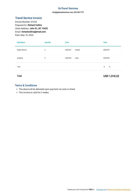business consultant invoice template