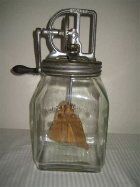 Antique Dazey Daisy Butter Churn No 40 Glass Jar 4 Qt With Paddle Lid