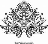 Lotus Colorear Zentangle Patrones Bordados Tattoo Ausmalen Páginas Arte Doodle Lineales Buch Mexicano Bordar Erwachsene Zen sketch template
