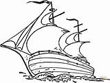 Ship Mayflower Coloring Drawing Pages Outline Printable Color Drawings sketch template