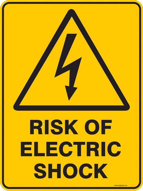 warning sign risk  electric shock property signs