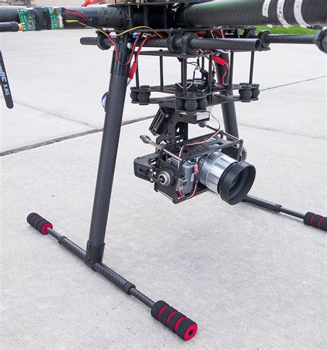 removed electric retractable landing gear   hexacopter drone ambient flight