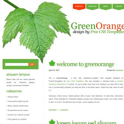 greenorange  website templates  css html js format