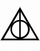 Hallows Deathly Potter Symbols Printables Hogwarts sketch template