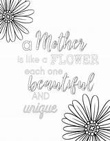 Coloring Pages Mom Printable Mother Mothers Color Flower Quotes Beautiful Cute Sheet Sheets Unique Each Print Printables Simplemomproject Card Choose sketch template