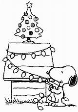 Coloring Pages Snoopy Christmas Doghouse Template sketch template