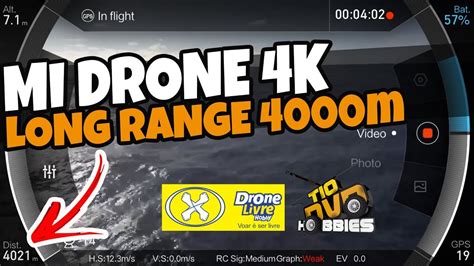 xiaomi mi drone  long range  metros sobre  mar youtube