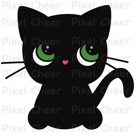 black cat  jpg png file   clipart print etsy