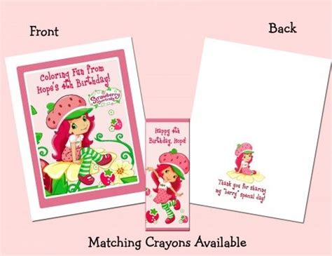 strawberry shortcake personalized coloring book crayon
