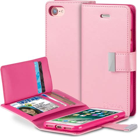 iphone se wallet case vena vdiary slim tri fold faux leather wallet case  stand flip