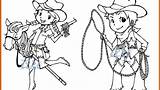Cowboy Cowgirl Pages Coloring Getcolorings sketch template