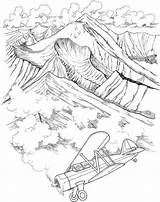 Coloring Pages Landscape Adults Printable Adult Scenery Detailed Realistic Mountain Landscapes Drawing Print Color Colouring Bridge Sheets Fall Covered Printables sketch template