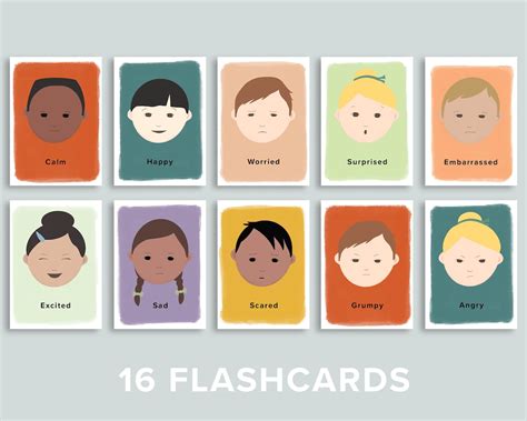 emotions flashcards printable feelings flash cards etsy australia