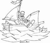 Fishing Coloring Boat Pages Boy Smiling Kids Kidsplaycolor Fish Color Boats sketch template