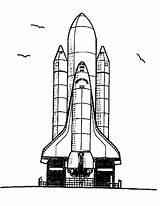Spaceship Spatiale Navette Center Kidsplaycolor Shuttle Rocket sketch template