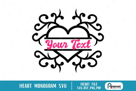 heart svg heart svg file heart monogram svg heart graphic  svgs design bundles