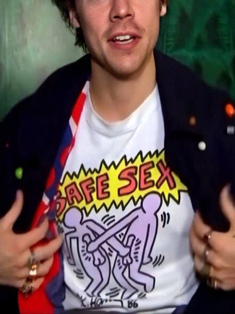 Get It Now Safe Sex Keith Haring 86 Harry Styles T Shirt Damndim