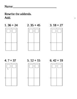 rewrite number sentences  add common core math unit  addition regrouping