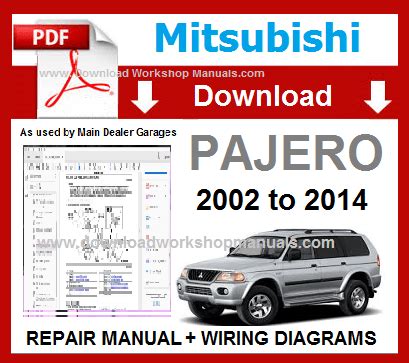 mitsubishi pajero workshop manual wiring diagrams mitsubishi pajero mitsubishi repair manuals