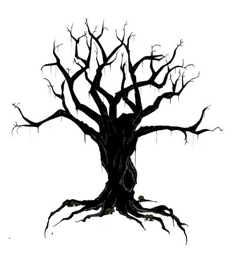 spooky tree silhouette  getdrawings