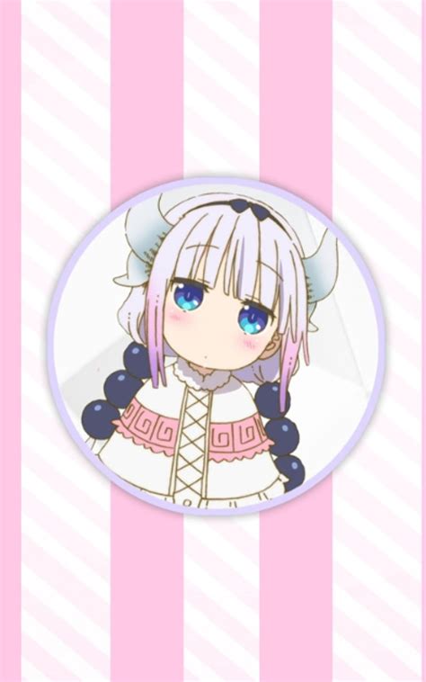 xpx p   aesthetic kanna anime cute dragon maid stripes hd phone