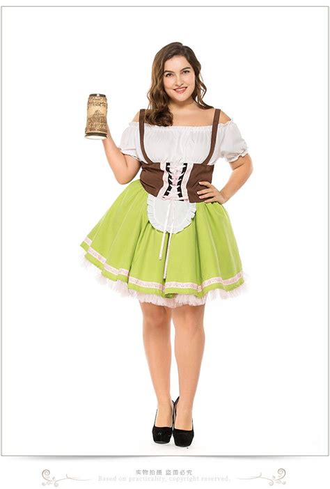 sexy plaid plus size 3xl beer maid wench dirndl costume germany