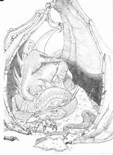 Smaug Hobbit Ori Tolkien Lotr Ausmalbilder sketch template