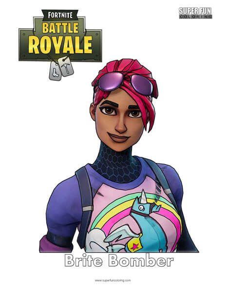 brite bomber skin coloring page   fortnite coloring pages skin
