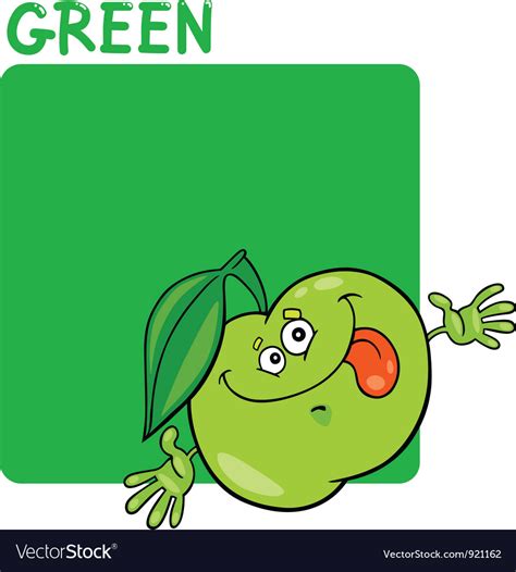 color green  apple cartoon royalty  vector image