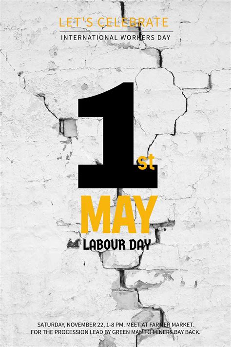 day international workers day poster flyer template design