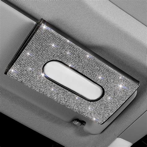 bling bling crystal car tissue box towel sets car sun visor tissue box holder auto interior