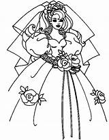 Bride Coloring Pages Wedding Getcolorings Color Dress Kids sketch template