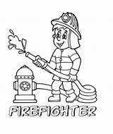 Firefighter Coloring Pages Little Kids Printable sketch template