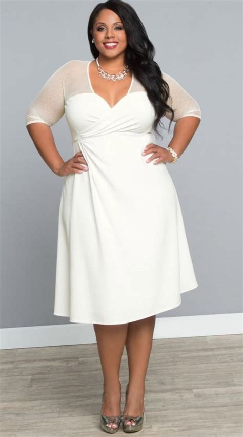 Trendy Plus Size White Dresses Pluslook Eu Collection