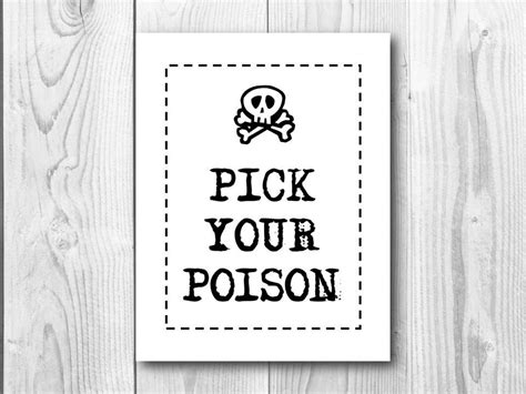 pick  poison print halloween wall art digital instant