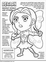 Superhero Delilah Scout Petal sketch template